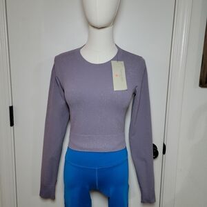 Sweaty Betty Purple Spark Seamless Long Sleeve Workout Top Size 6